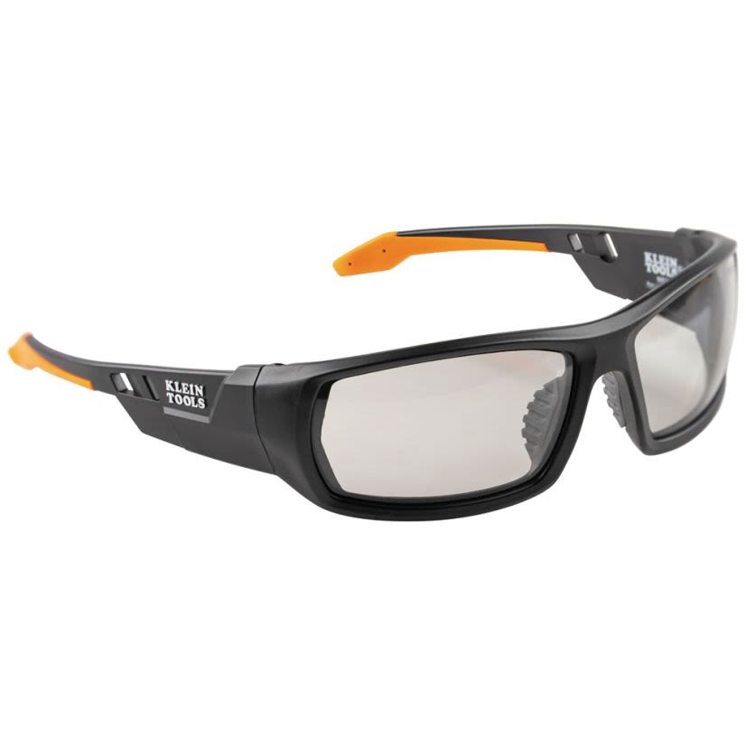 Klein 60537 Glasses, Anti-Fog/Scratch-Resistant, Light Tint Lens, Full-Frame Frame, Black/Orange, PC-ABS/Nylon Frame, Polycarbonate Lens
